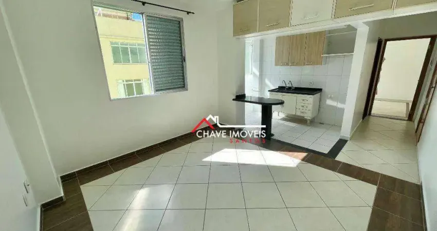 Apartamento com 1 dormitório à venda, 62 m² por r$ 400.000,00 - aparecida - santos/sp