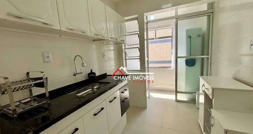 Apartamento com 1 dormitório para alugar, 52 m² por r$ 4.500,01/mês - boqueirão - santos/sp