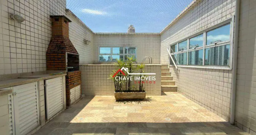 Cobertura à venda, 208 m² por r$ 1.000.000,00 - marapé - santos/sp