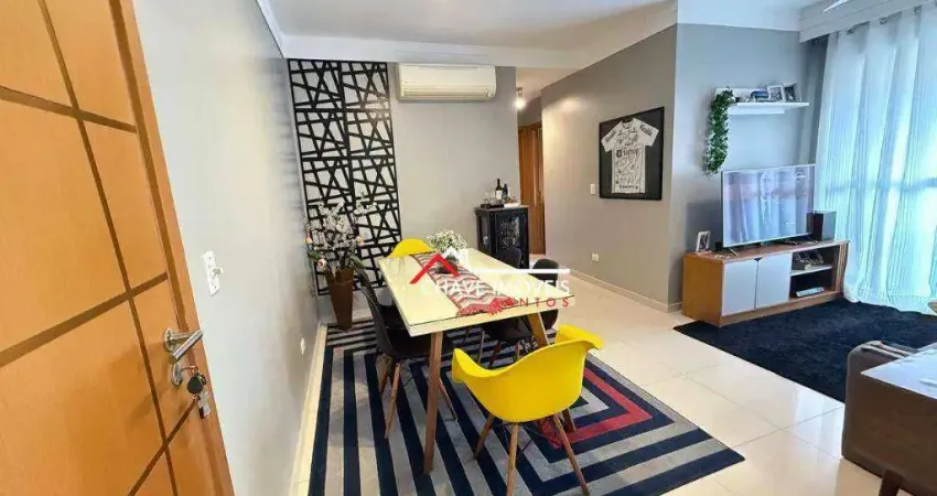 Apartamento com 2 dormitórios à venda, 67 m² por r$ 740.000,00 - campo grande - santos/sp