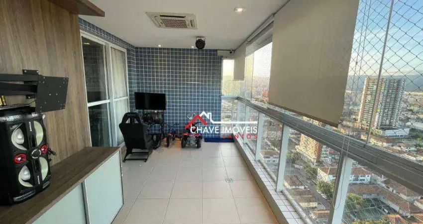 Apartamento com 3 dormitórios à venda e pra locação, 129 m² por R$ 2.240.000 - Aparecida - Santos/SP