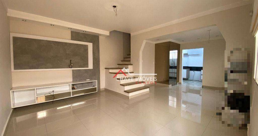 Sobrado com 3 dormitórios para alugar, 107 m² por R$ 4.500,02/mês - Embaré - Santos/SP