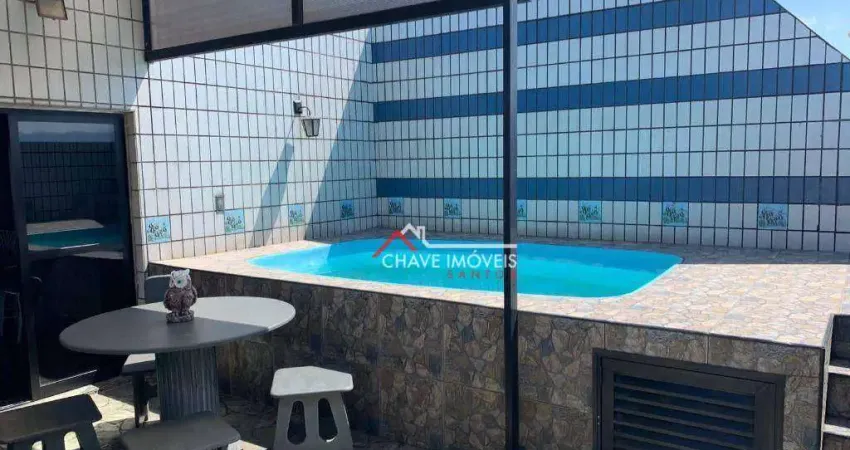 Cobertura com 2 dormitórios à venda, 201 m² por r$ 900.000,00 - aparecida - santos/sp