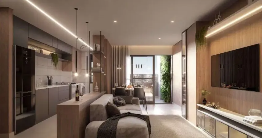 Apartamento 2 dormitórios com suíte e sacada com churrasqueira – a 2 minutos do Parque Bacacheri