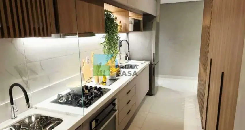 Apartamento 2 dormitórios com suíte e sacada com churrasqueira – a 2 minutos do Parque Bacacheri