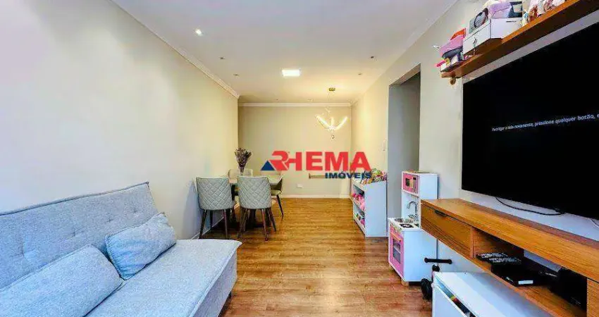 Apartamento com 2 dormitórios à venda, 67 m² por r$ 490.000,00 - aparecida - santos/sp