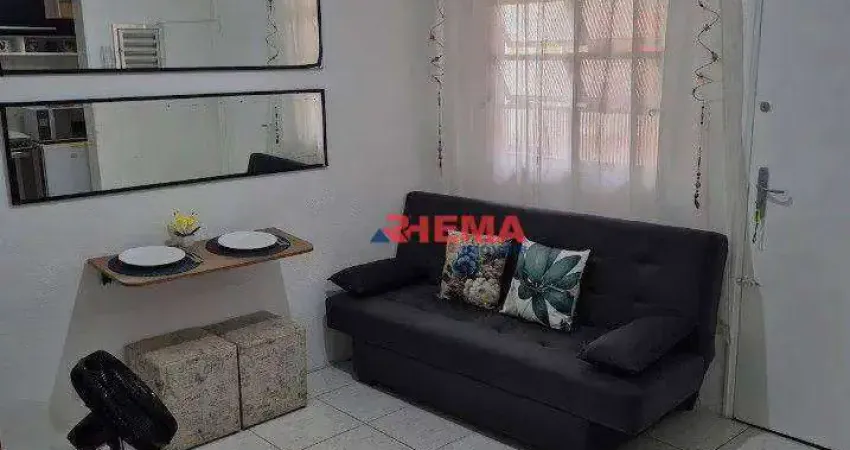 Apartamento com 1 dormitório para alugar, 45 m² por R$ 1.950,01/mês - Gonzaguinha - São Vicente/SP