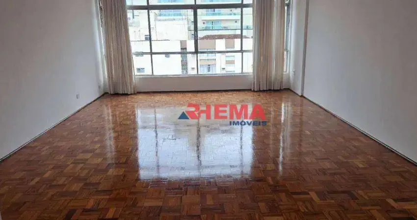 Apartamento para alugar, 131 m² por R$ 5.700,01/mês - Gonzaga - Santos/SP