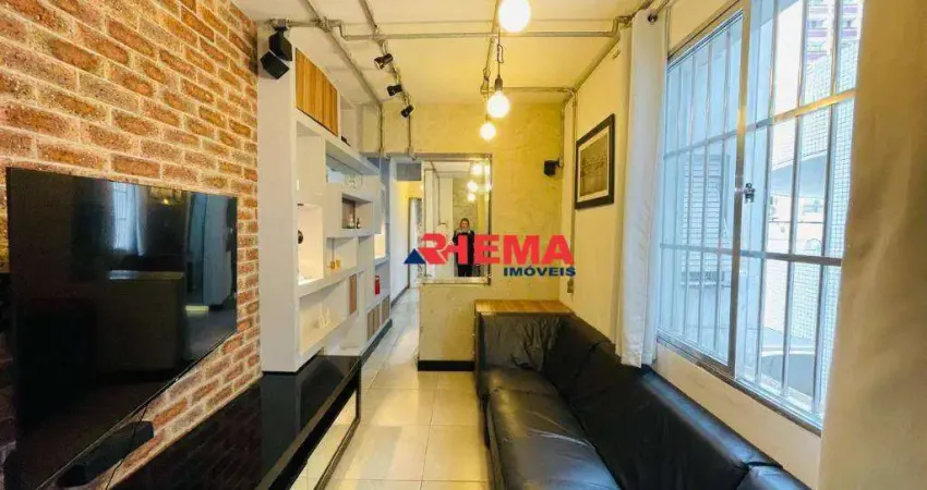 Apartamento com 1 dormitório à venda, 56 m² por R$ 480.000,00 - Boqueirão - Santos/SP