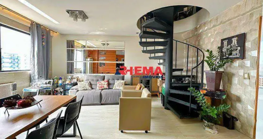 Cobertura com 3 dormitórios à venda, 77 m² por R$ 850.000,00 - Embaré - Santos/SP