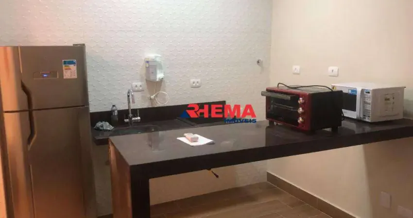 Kitnet para alugar, 22 m² por r$ 2.280/mês - gonzaga - santos/sp