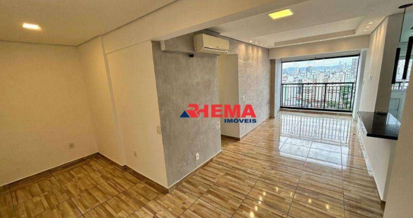 Apartamento com 2 dormitórios para alugar, 63 m² por R$ 4.000,01/mês - Marapé - Santos/SP