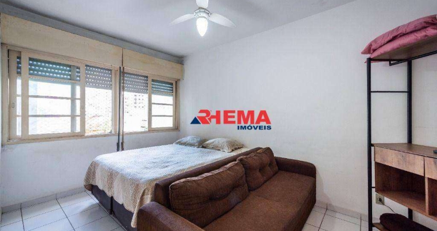 Kitnet mobiliado para alugar, 31 m² por R$ 2.400/mês - Embaré - Santos/SP