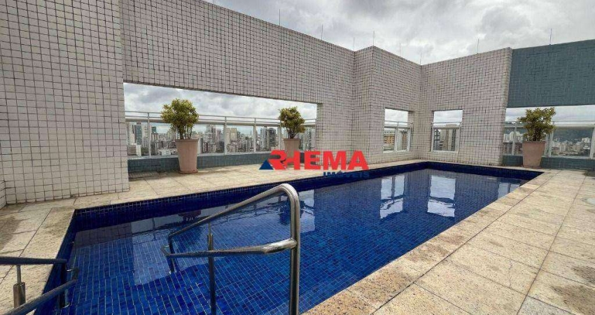 Apartamento mobiliado com 1 dormitório para alugar, 60 m² por R$ 3.800/mês - Boqueirão - Santos/SP