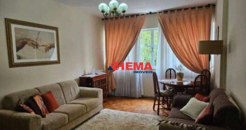 Apartamento 2 dormitórios + dependência para alugar, 120 m² por R$ 4.800/ano - Gonzaga - Santos/SP