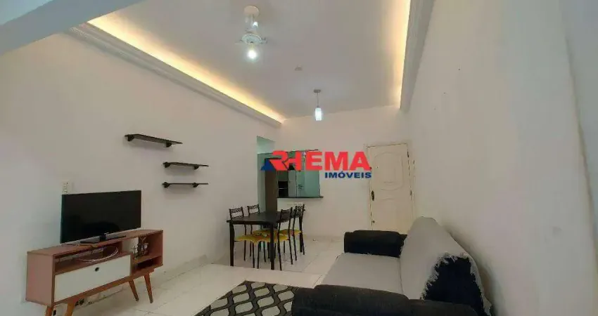 Apartamento com 1 dormitório para alugar, 55 m² por R$ 3.000,01/mês - Pompéia - Santos/SP
