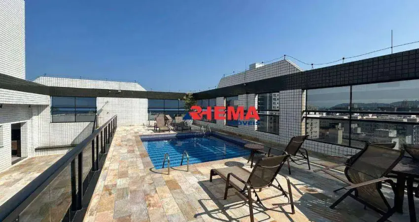 Apartamento na Aparecida, meia quadra da praia, dois dorm. c/ suíte