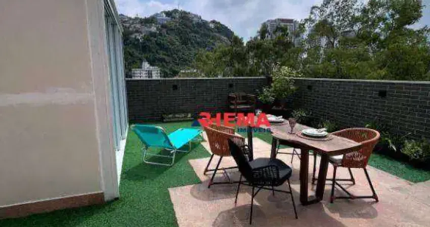 Apartamento Garden com 2 dormitórios para alugar, 124 m² por R$ 9.500,00/mês - José Menino - Santos/SP
