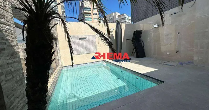 Cobertura com 2 dormitórios à venda, 244 m² por r$ 2.675.000,00 - boqueirão - santos/sp