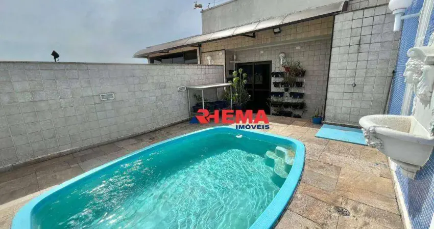 Cobertura com 4 dormitórios à venda, 440 m² por r$ 2.600.000,00 - gonzaga - santos/sp