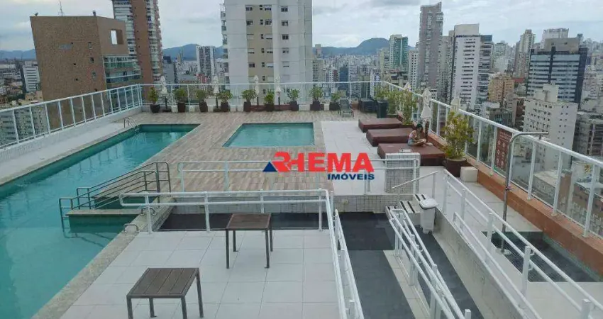 Flat com 2 dormitórios para alugar, 74 m² por r$ 7.000,01/mês - gonzaga - santos/sp