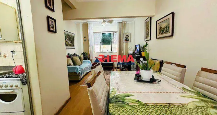Apartamento com 1 dormitório à venda, 48 m² por r$ 360.000,00 - embaré - santos/sp