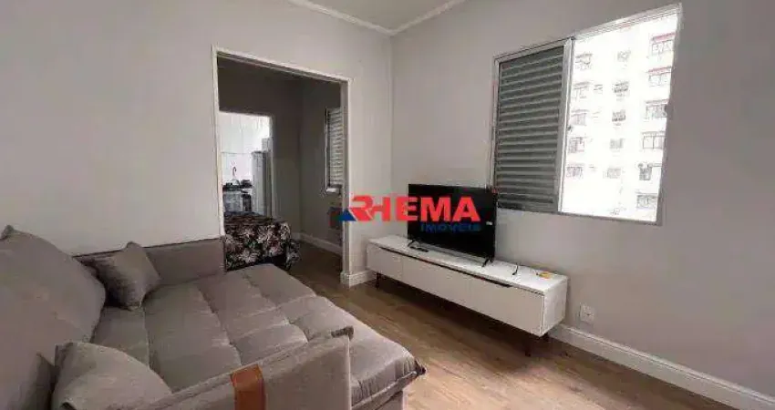 Kitnet para alugar, 30 m² por r$ 2.200/mês - itararé - são vicente/sp