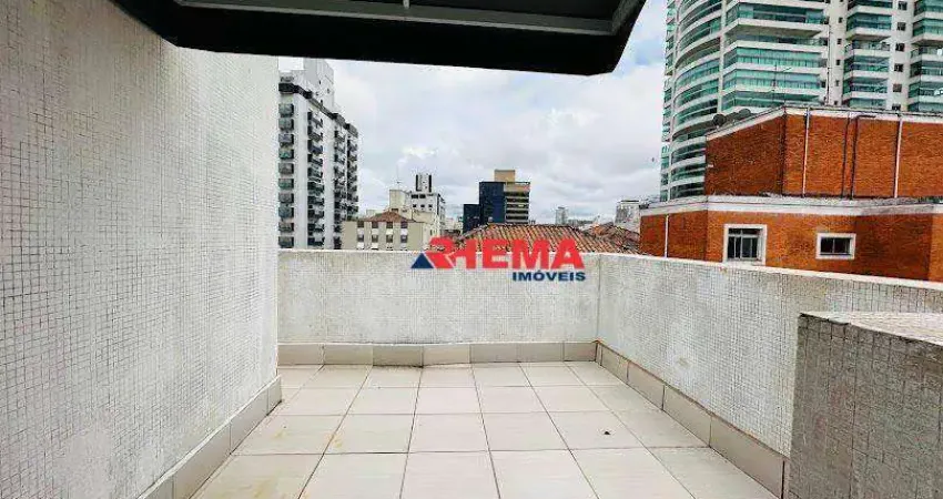 Apartamento com 1 dormitório para alugar, 55 m² por r$ 2.400/mês - ponta da praia - santos/sp