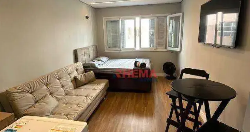 Kitnet com 1 dormitório à venda, 27 m² por r$ 380.000,00 - gonzaga - santos/sp