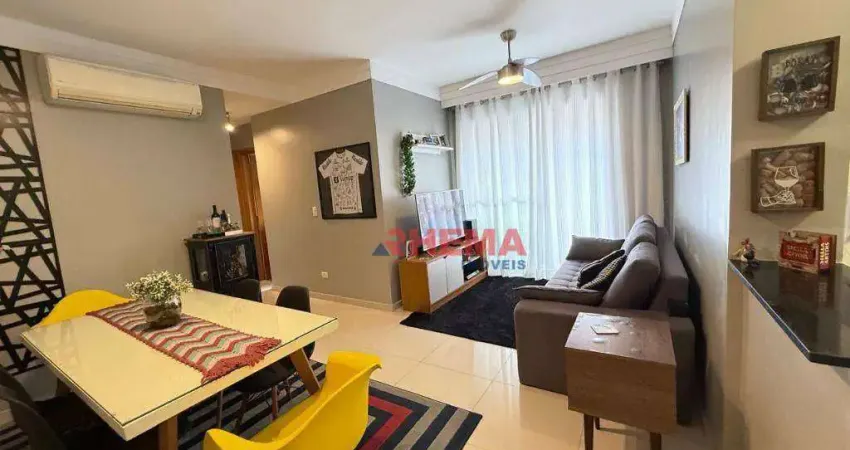 Apartamento com 2 dormitórios à venda, 67 m² por r$ 745.000,00 - campo grande - santos/sp