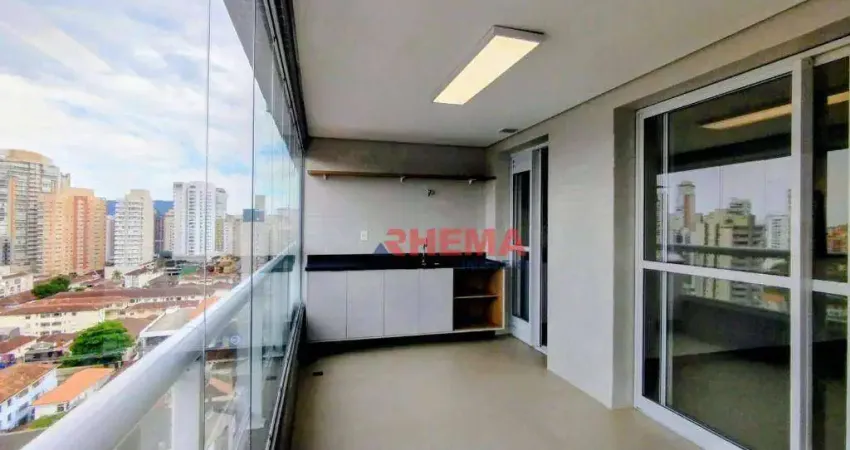 Apartamento com 2 dormitórios para alugar, 81 m² por R$ 8.500,02/mês - Boqueirão - Santos/SP