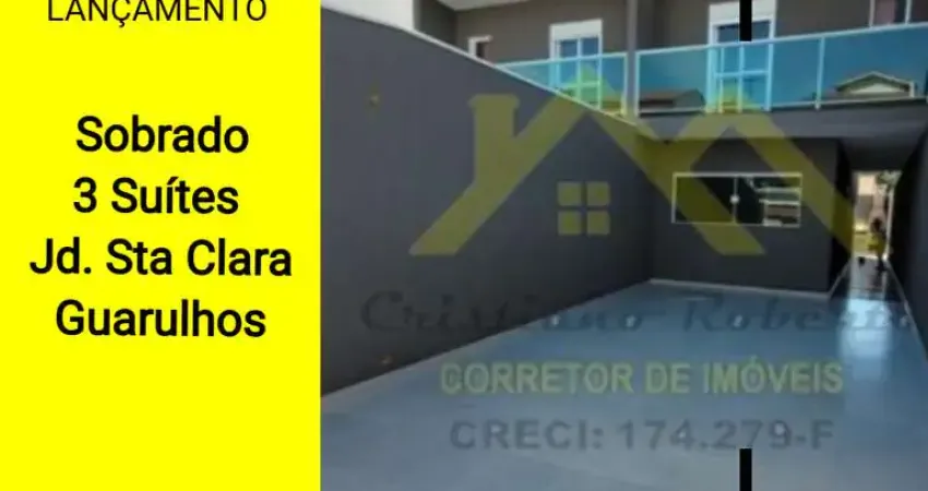 Sobrado para Venda em Guarulhos, Jardim Santa Clara, 3 dormitórios, 3 suítes, 1 banheiro, 4 vagas