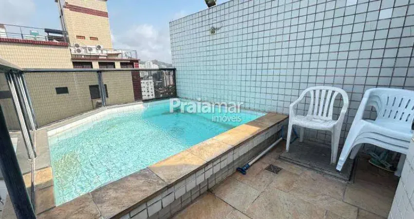 Cobertura duplex 1 dormitório com piscina e vista para o mar em pompéia, santos – venda
