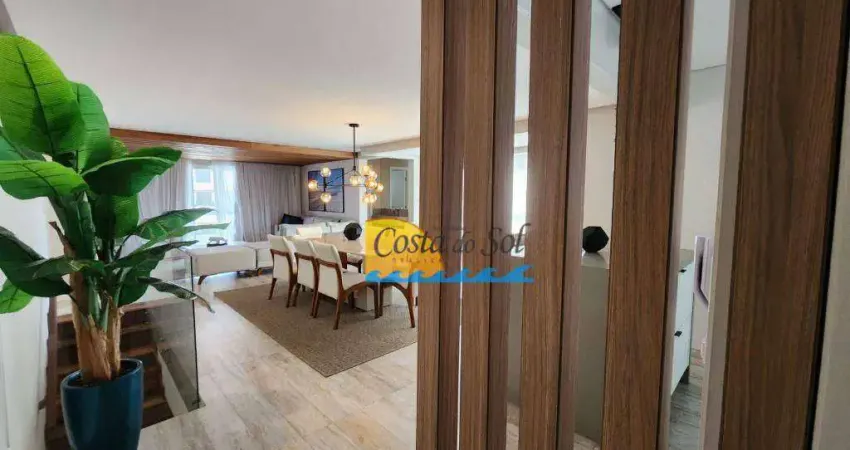 Apartamento duplex com 3 dormitórios à venda, 184 m² por r$ 1.850.000,00 - canto do forte - praia grande/sp