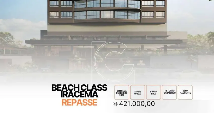Beach class iracema, 1 quarto, 28 m² por r$ 421.000 - meireles - fortaleza/ce