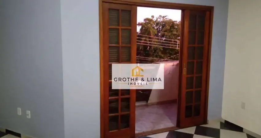 Linda casa térrea com mezanino e piscina em Taubaté.