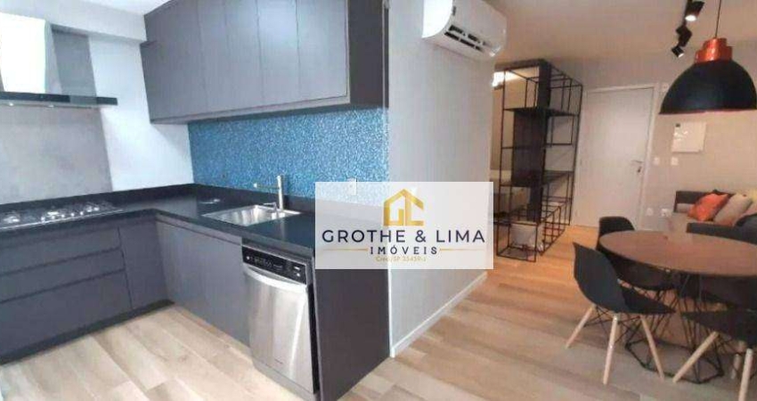 Apartamento Flat Mobiliado - 1 Dormitórios - Edifício Moriah - Jardim Aquarius - 40m².