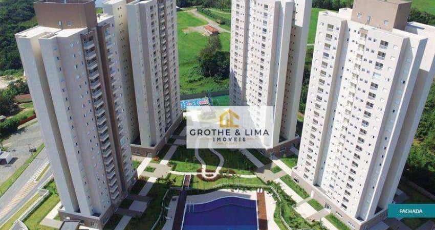 Apartamento com 2 dormitórios, 1 suíte à venda, 62 m² - pagador de andrade - jacareí/sp