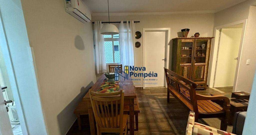 Apartamento com 2 dormitórios para alugar, 76 m² por R$ 4.000/mês - Pompéia - Santos/SP