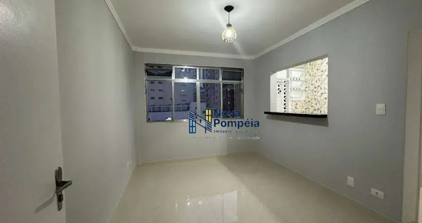 Apartamento com 1 dormitório para alugar, 55 m² por R$ 2.600,02/mês - Pompéia - Santos/SP