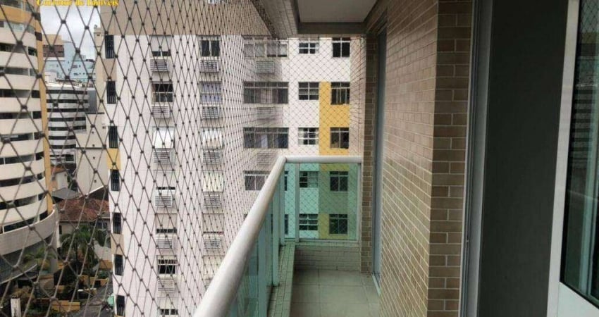 Apartamento com 1 dormitório para alugar, 53 m² por R$ 3.900,02/mês - Pompéia - Santos/SP