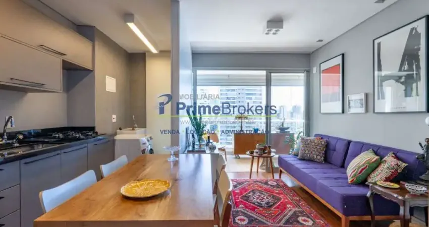 Apartamento, 48m² - 1 dormitório, 1 suíte, 1 vaga, sacada com vista panorâmica - brooklin