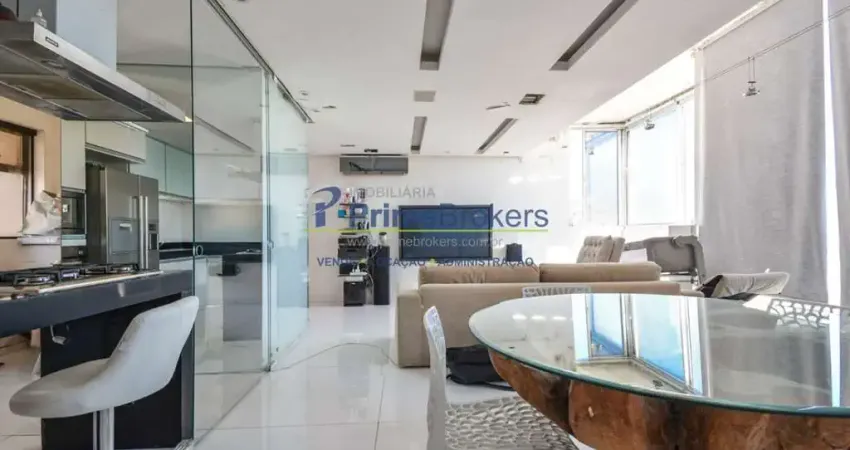 Cobertura, 70m² - 1 suíte, 2 vagas, sala integrada e varanda - moema