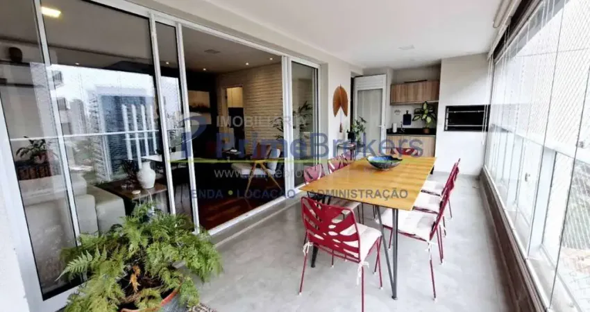 Apartamento á venda em brooklin com 3 quartos, sendo 3 suítes, 134m²- varanda - 2 vagas - são paulo