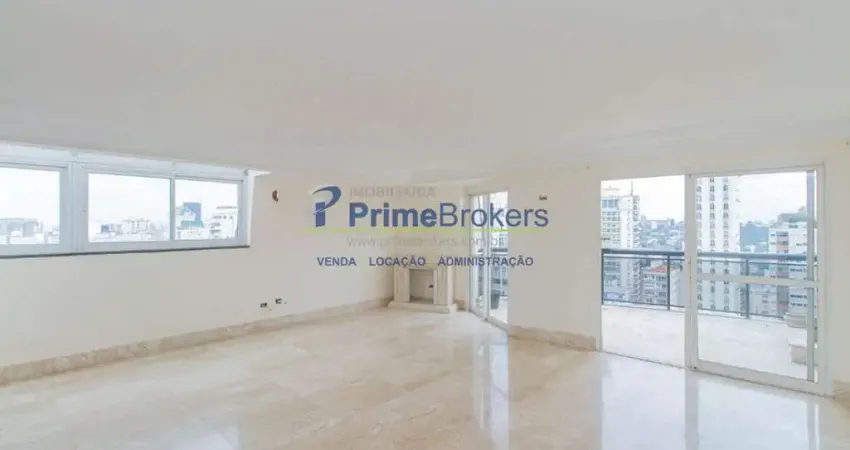 Cobertura, 168m² - 2 dormitórios, 2 suítes, 3 vagas, vista panorâmica e lareira - higienópolis