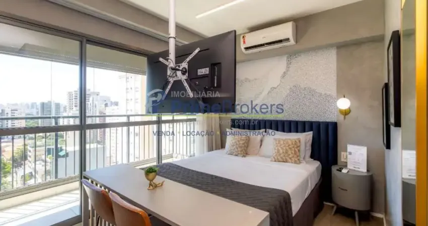 Studio á venda com 25m² de área útil - 1 suíte - varanda - moema - são paulo
