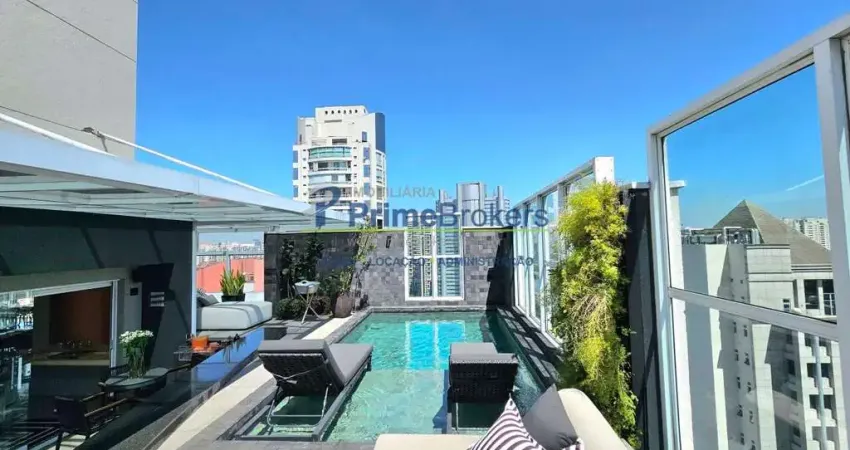 Cobertura à venda  no brooklin 305m², com piscina e vista da cidade