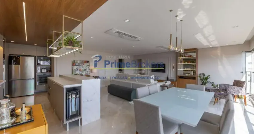 Apartamento á venda em Campo Belo com 3 quartos, sendo 3 suítes, 143m² - Varanda Gourmet - 2 Vagas