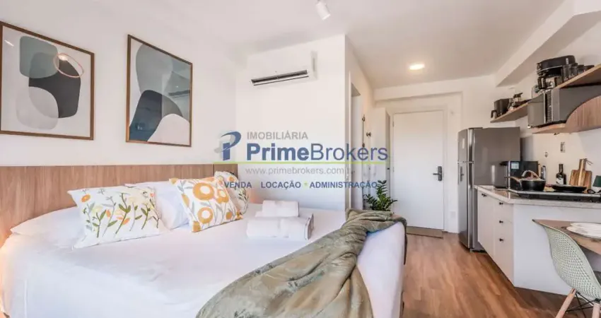 24,00m² de área útil, 1 dormitório, 1 sala, 1 banheiro, planta integrada que otimiza cada metro quad