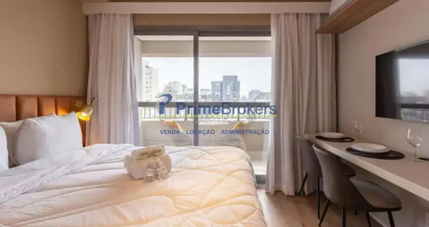 Studio NR, 25m² - 1 Ambiente, Mobiliado, Vista e Lazer - Moema